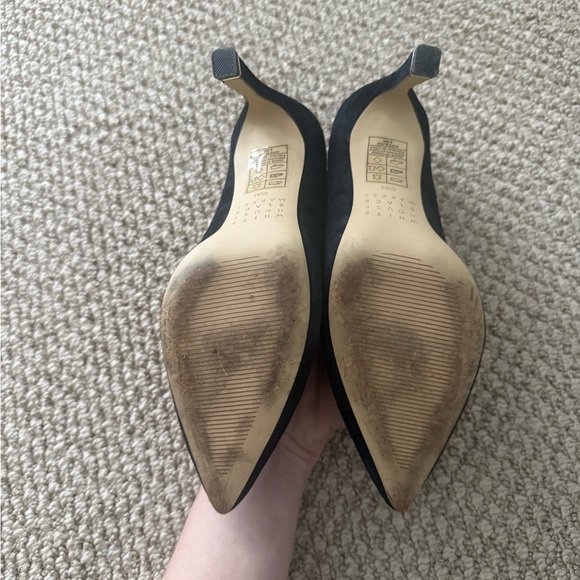White House Black Market Black Suede Pointed Pumps - Picture 4 of 7